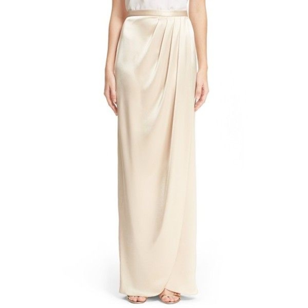 St. John Liquid Satin Faux Wrap Skirt - Sz. 12